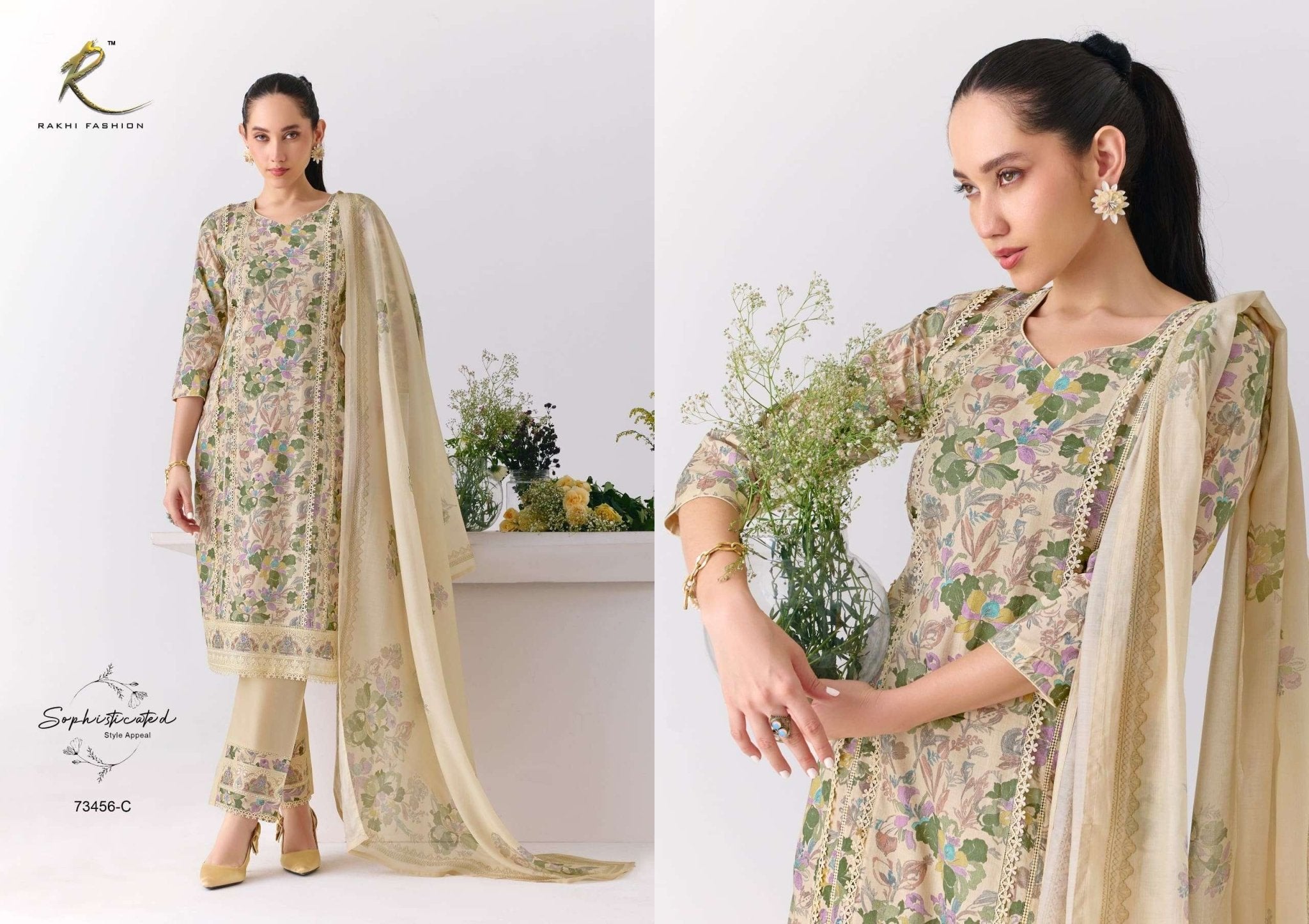 Rakhi Fashion Summer Shangrila 73456 Mal Chanderi Dress Material - Amrah Wholesale