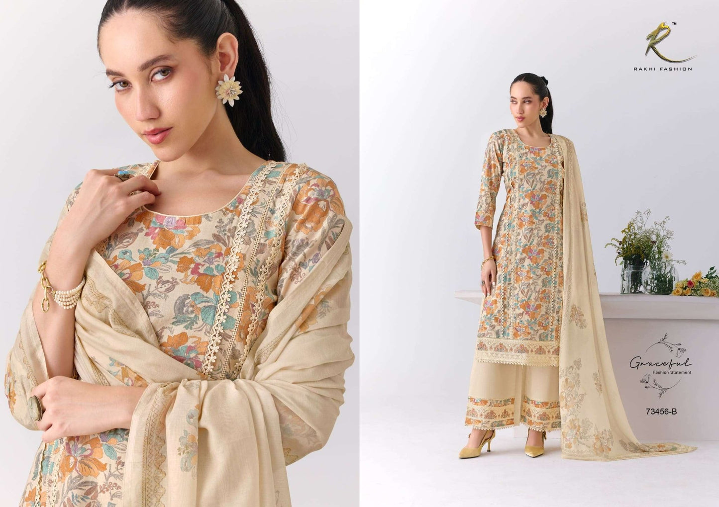 Rakhi Fashion Summer Shangrila 73456 Mal Chanderi Dress Material - Amrah Wholesale