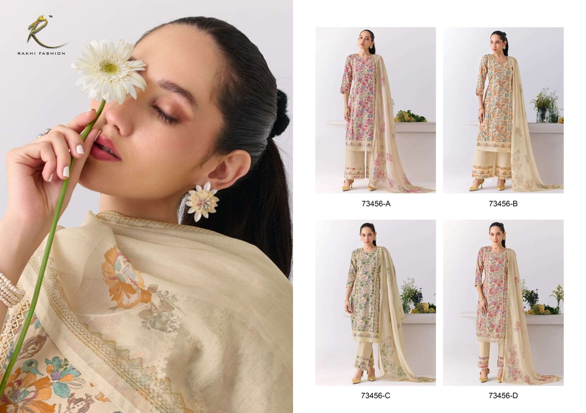 Rakhi Fashion Summer Shangrila 73456 Mal Chanderi Dress Material - Amrah Wholesale