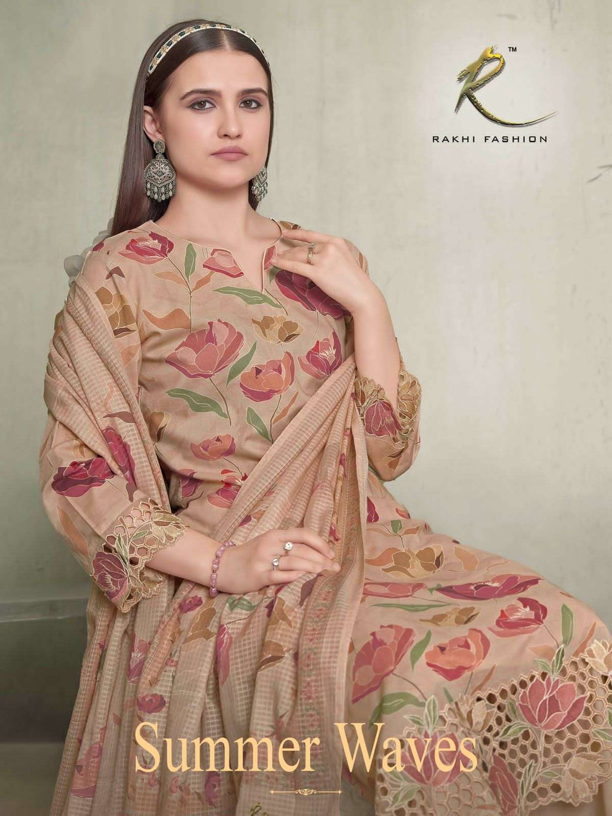 Rakhi Fashion Summer Waves Cotton Printed Dress Material - Amrah Wholesale