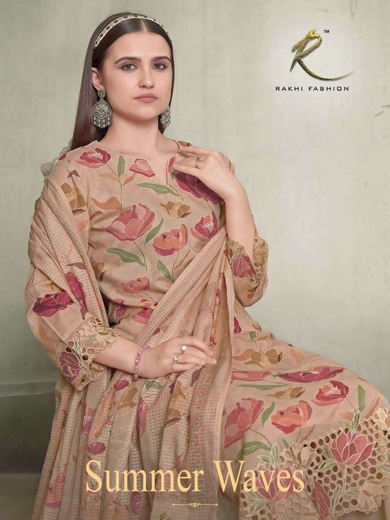 Rakhi Fashion Summer Waves Cotton Printed Dress Material - Amrah Wholesale