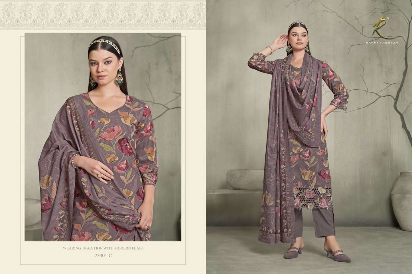 Rakhi Fashion Summer Waves Cotton Printed Dress Material - Amrah Wholesale