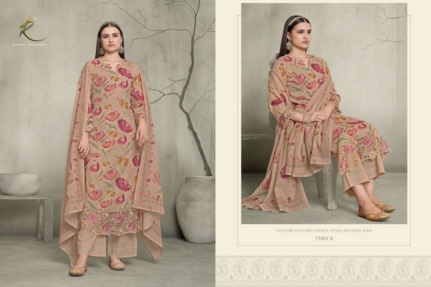 Rakhi Fashion Summer Waves Cotton Printed Dress Material - Amrah Wholesale