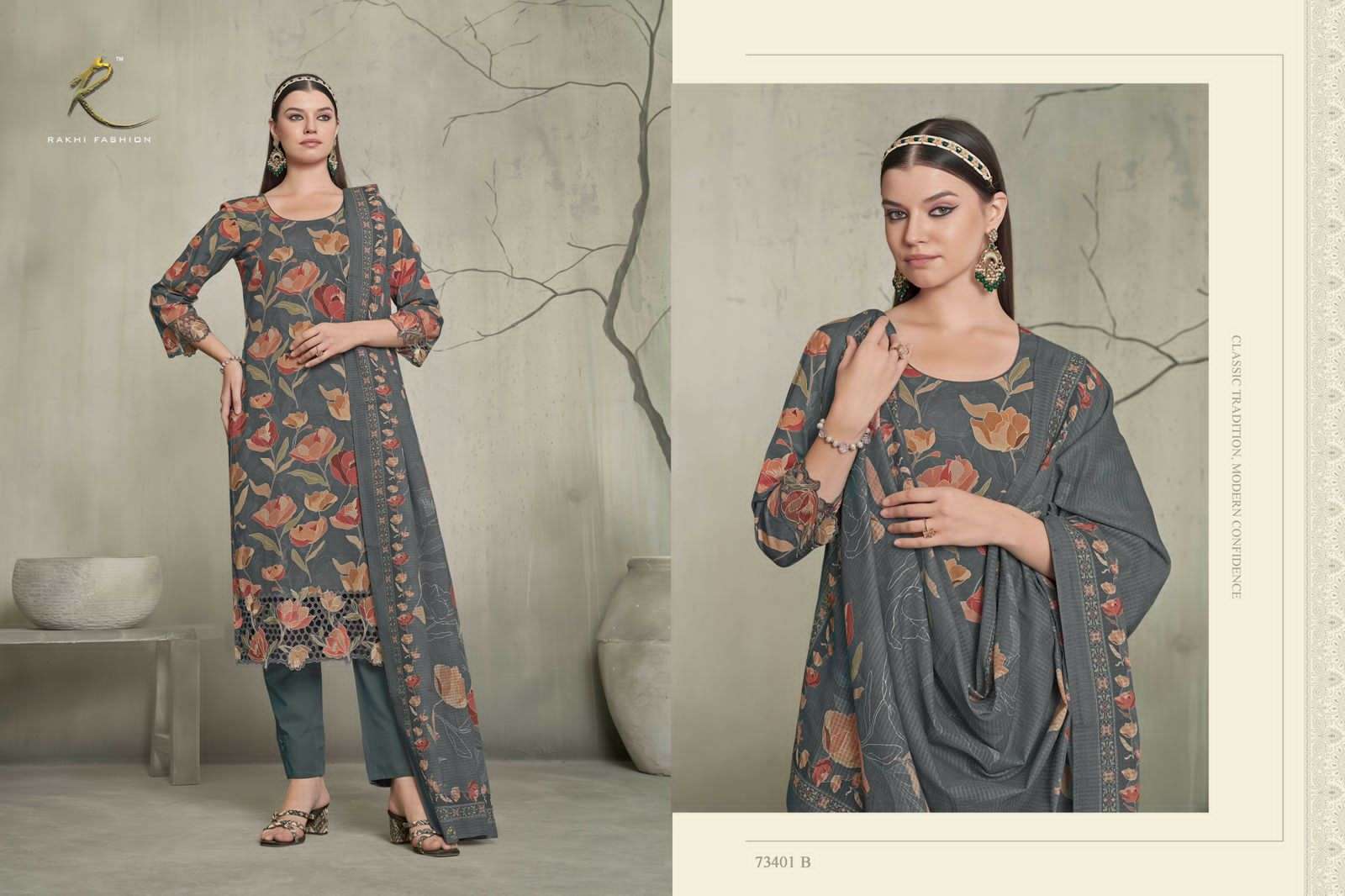 Rakhi Fashion Summer Waves Cotton Printed Dress Material - Amrah Wholesale