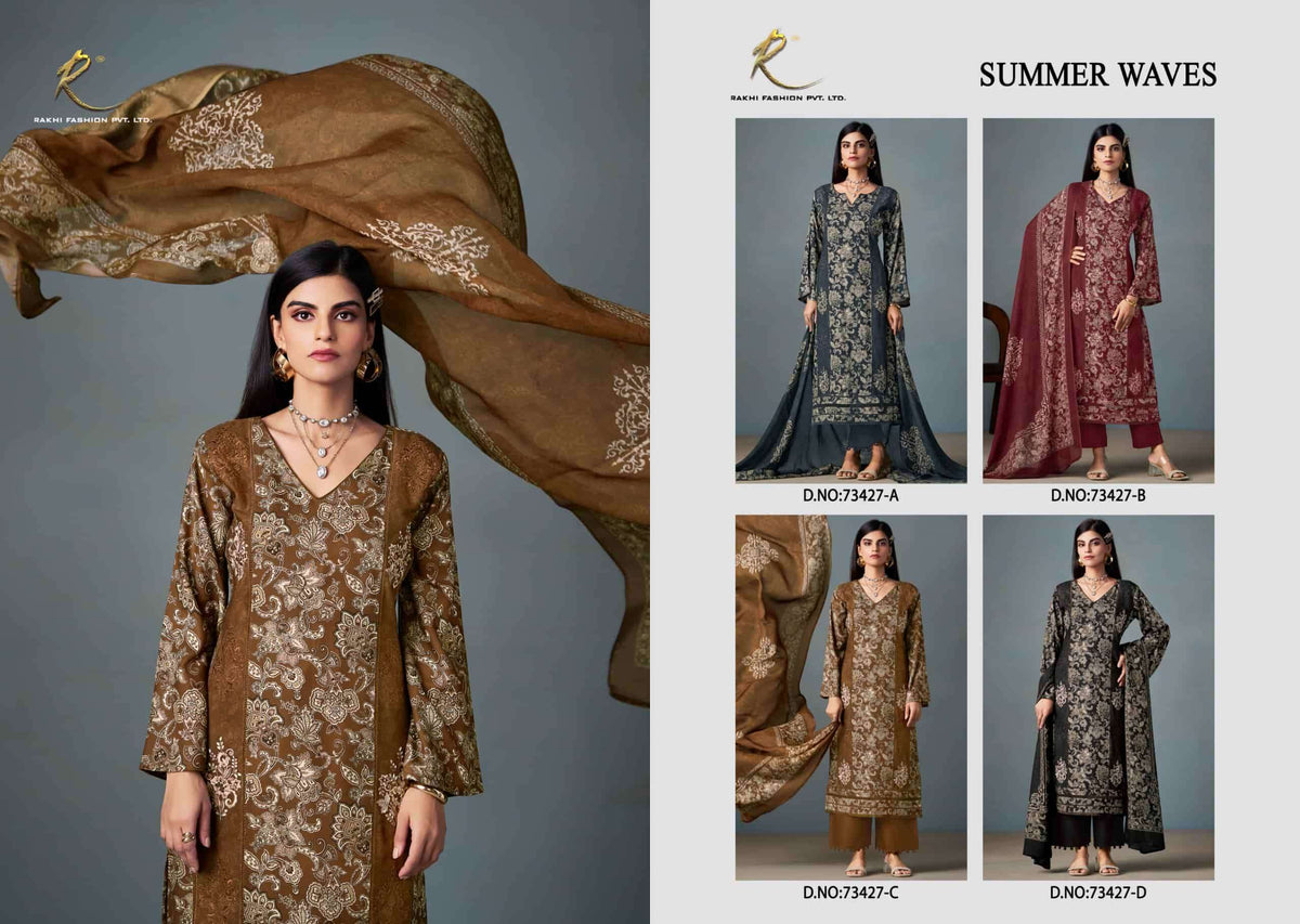 Rakhi Fashion Summer Waves 73427 Cotton Dress Material - Amrah Wholesale