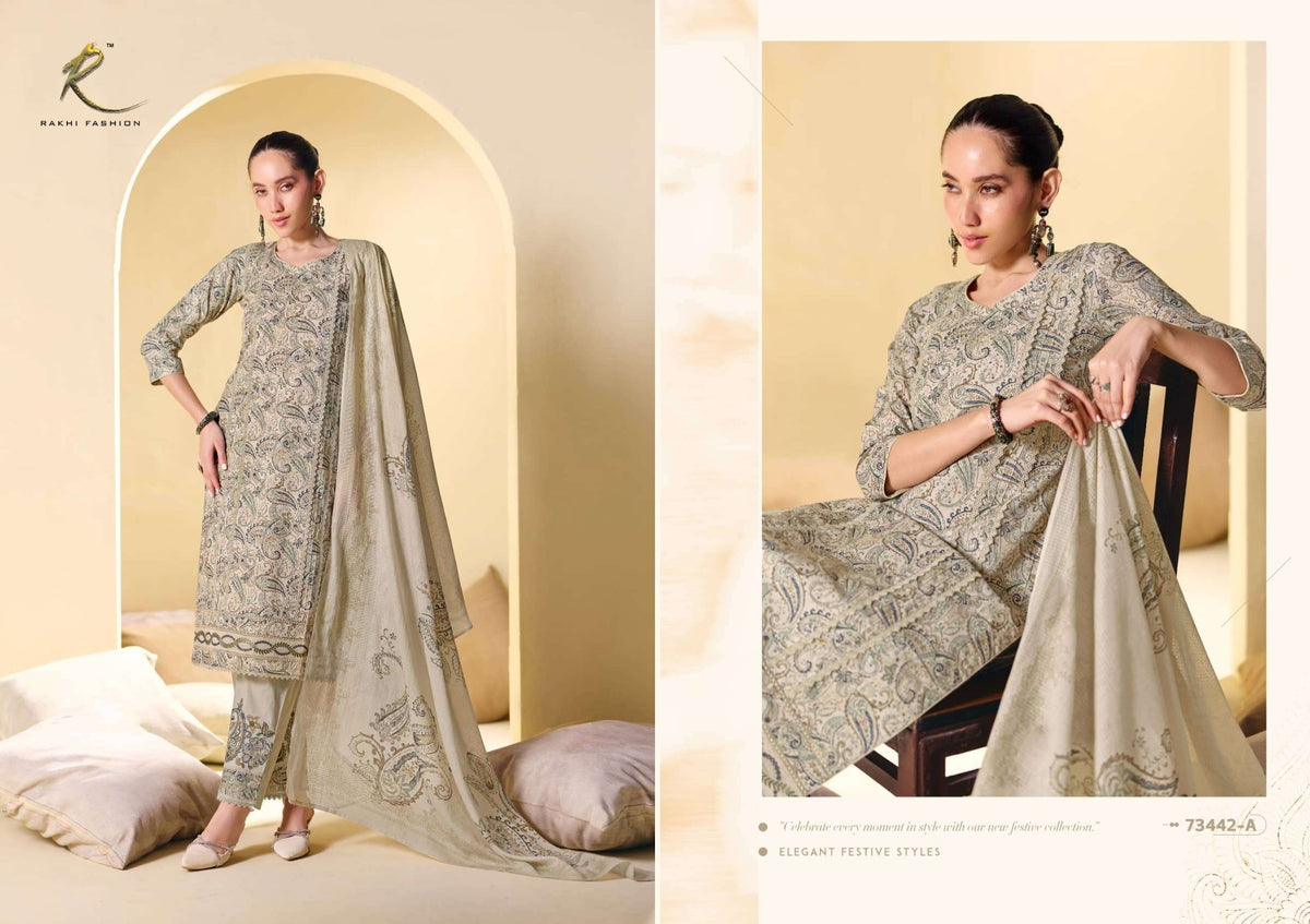 Rakhi Fashion Summer Waves 73442 Premium Cotton Dress Material - Amrah Wholesale