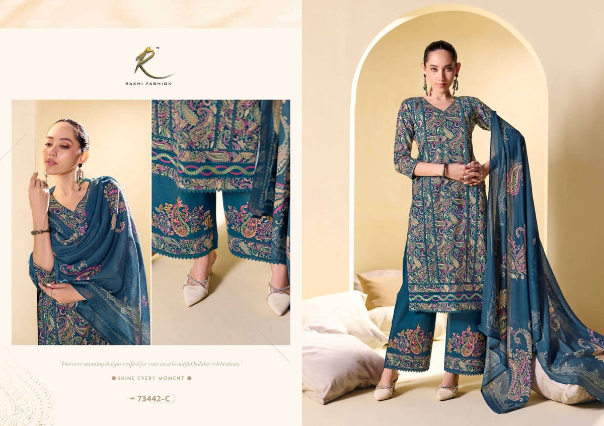 Rakhi Fashion Summer Waves 73442 Premium Cotton Dress Material - Amrah Wholesale