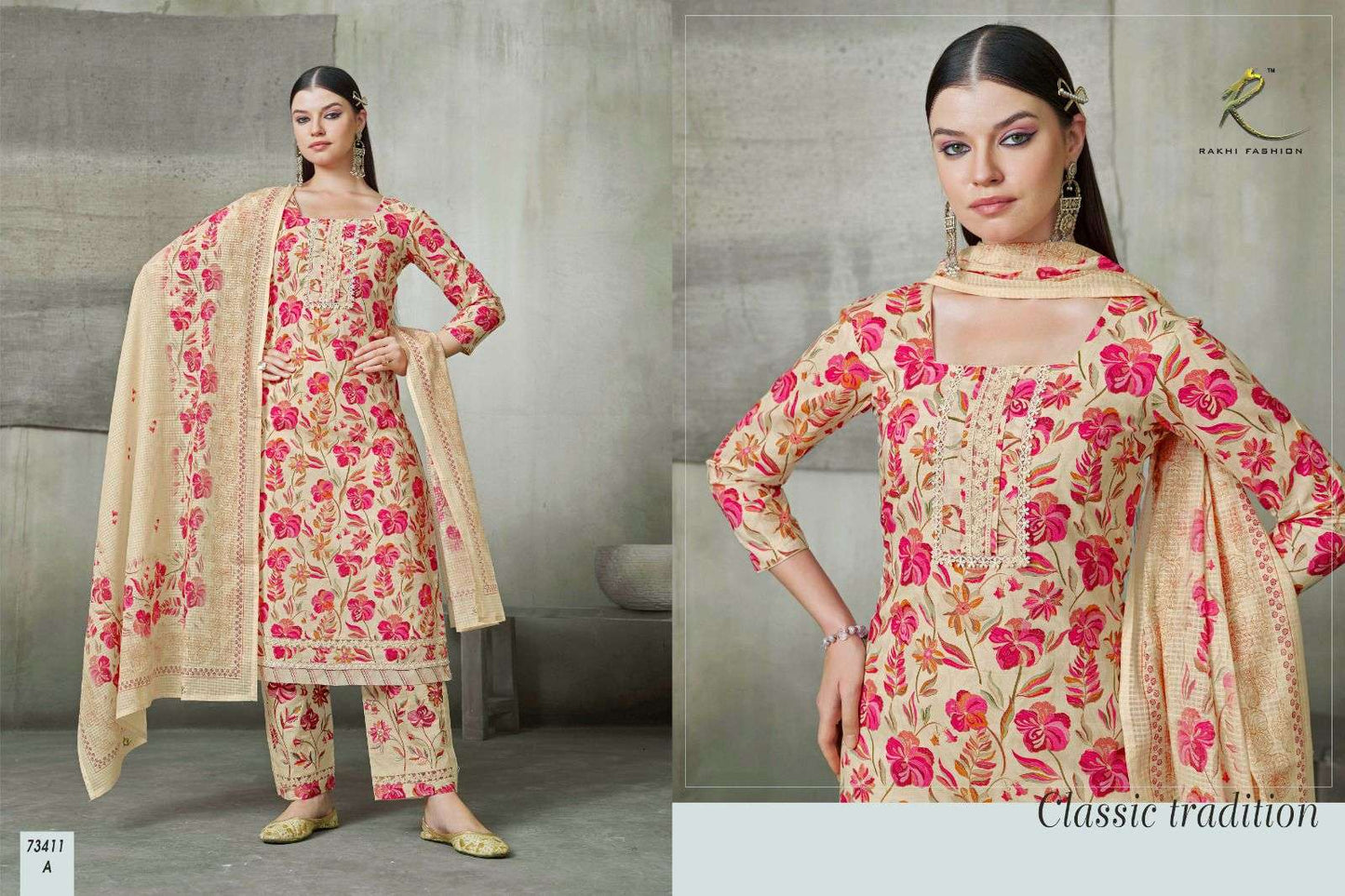 Rakhi Fashion Summer Waves 73411 Cotton Dress Material Wholesale - Amrah Wholesale