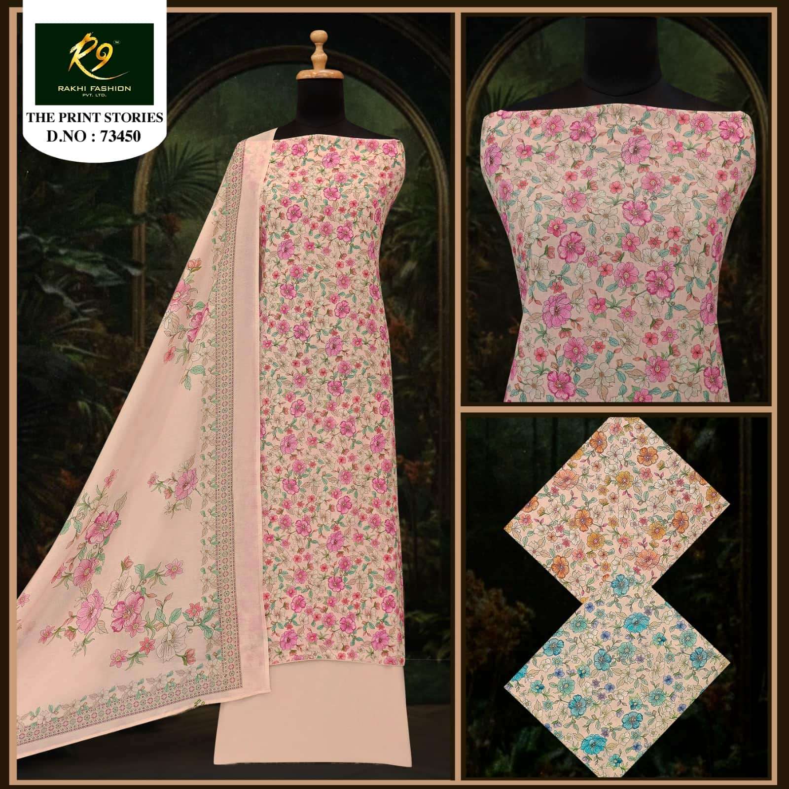 Rakhi Fashion The Print Stories 73450 Premium Cotton Dress Material