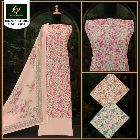Rakhi Fashion The Print Stories 73450 Premium Cotton Dress Material