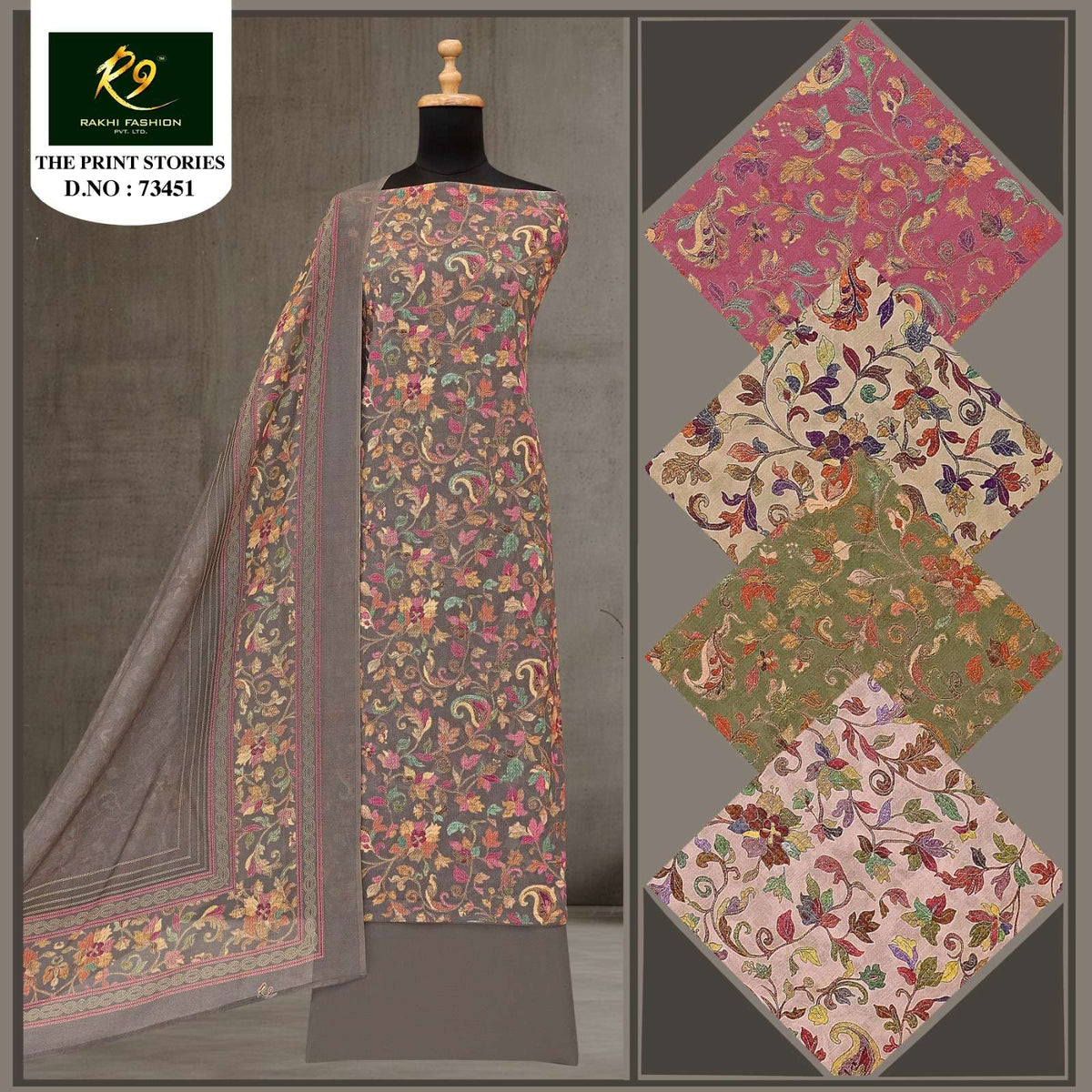 Rakhi Fashion The Print Stories 73451 Cotton Dress Material - Amrah Wholesale