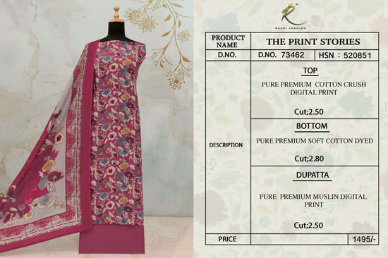 Rakhi Fashion The Print Stories 73462 Digital Printed Cotton Dress Material - Amrah Wholesale