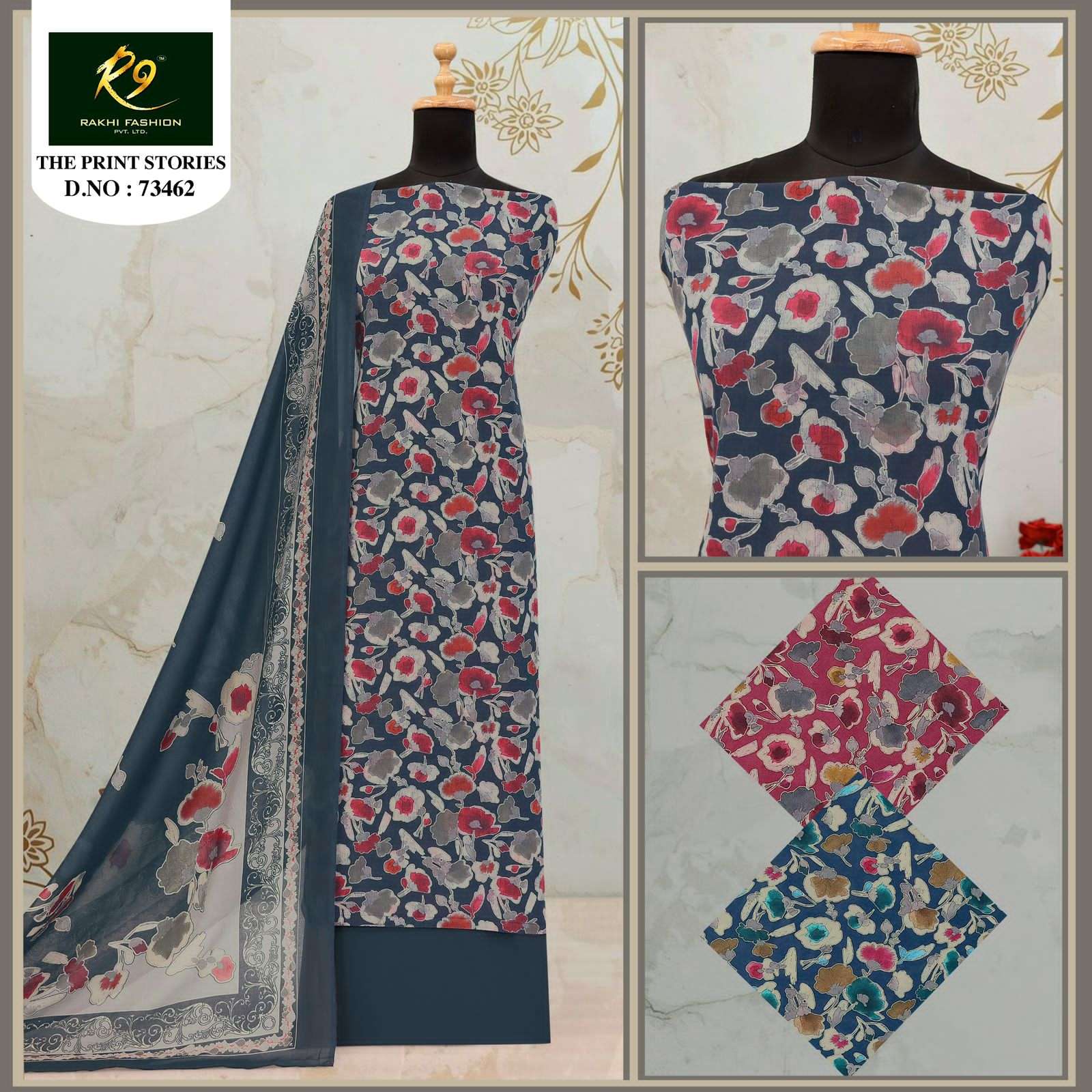 Rakhi Fashion The Print Stories 73462 Digital Printed Cotton Dress Material - Amrah Wholesale