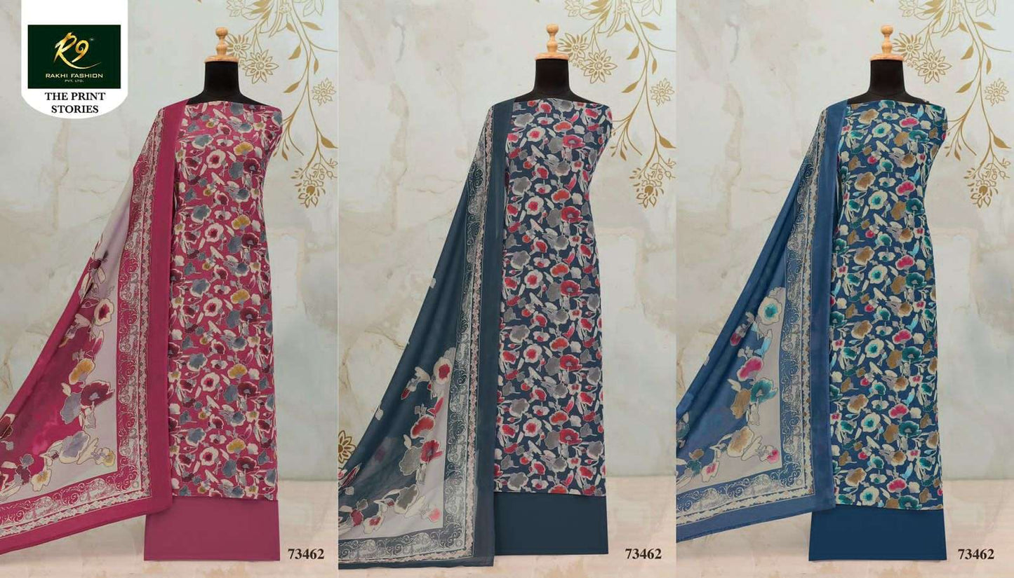 Rakhi Fashion The Print Stories 73462 Digital Printed Cotton Dress Material - Amrah Wholesale