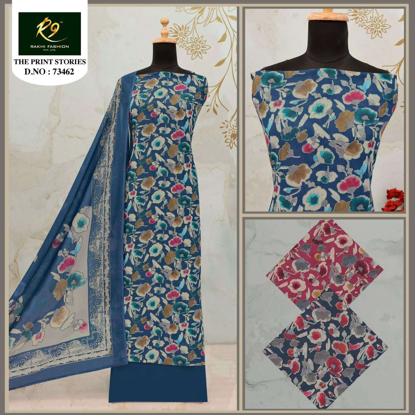Rakhi Fashion The Print Stories 73462 Digital Printed Cotton Dress Material - Amrah Wholesale