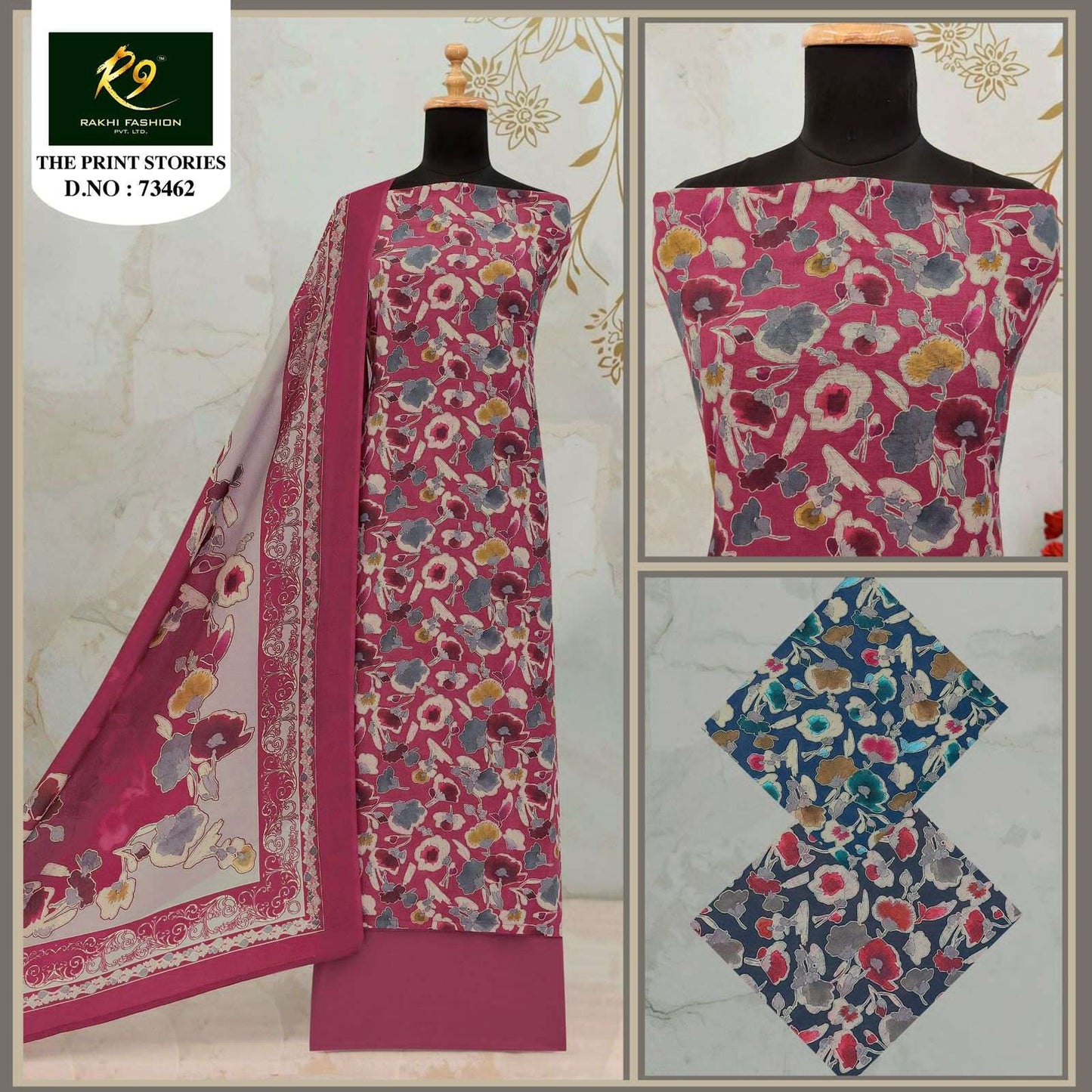 Rakhi Fashion The Print Stories 73462 Digital Printed Cotton Dress Material - Amrah Wholesale