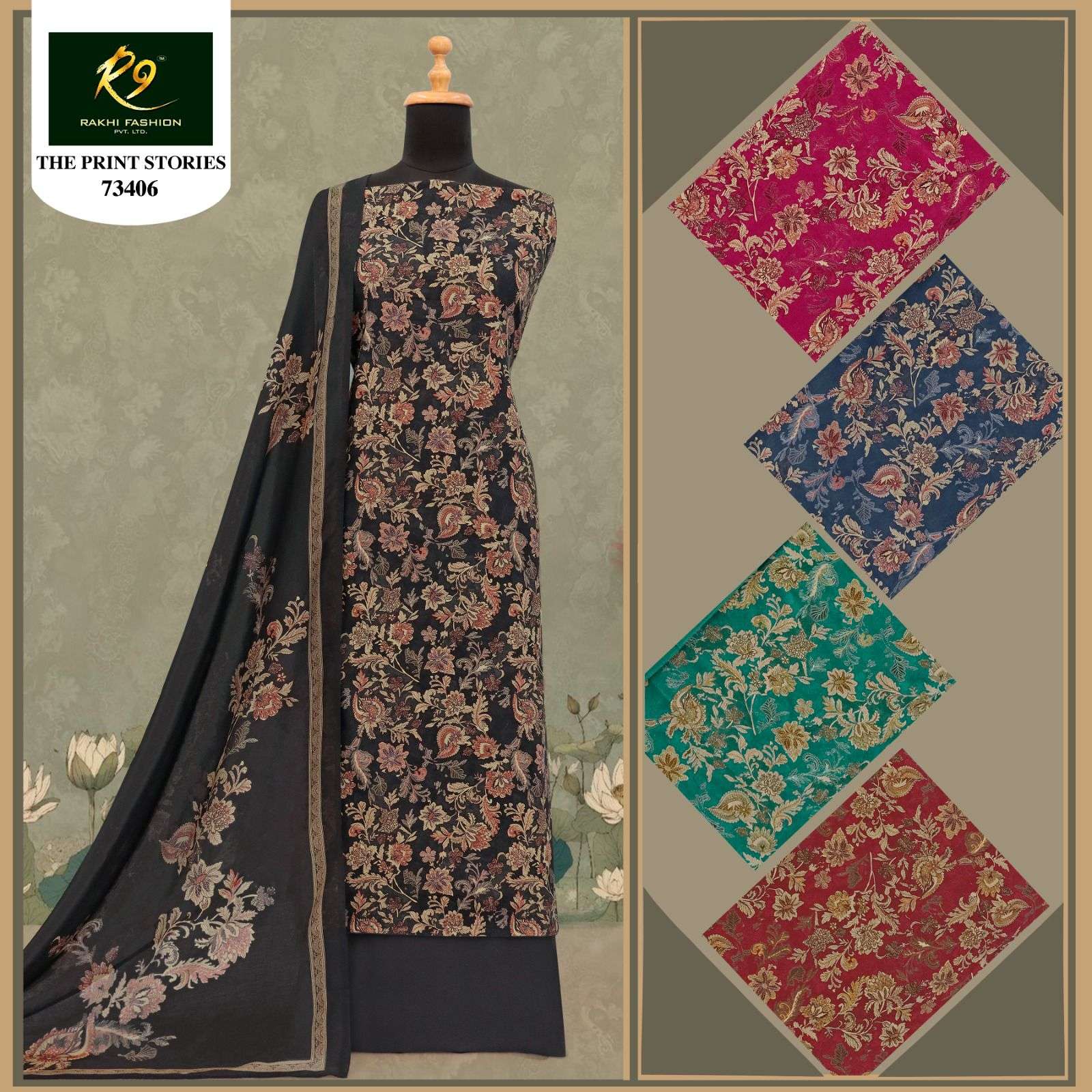 Rakhi Fashion The Prints Stories Cotton Dress Material Wholesale