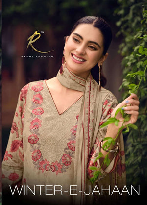 Rakhi Fashion Winter E Jahaan 5539 Pure Premium Pashmina Digital Print Unstitched Dress Material