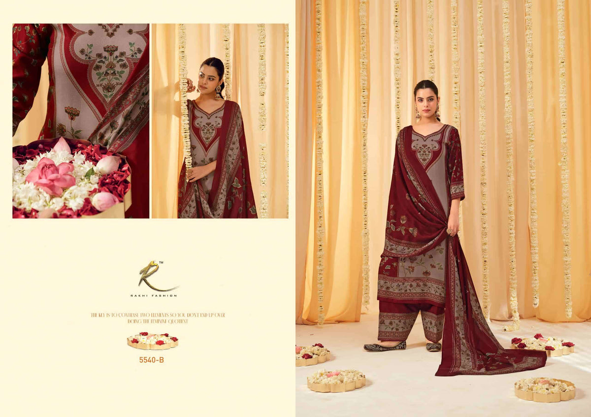 Rakhi Fashion Winter E Riwaaz Pure Premium Pashmina Dress Material