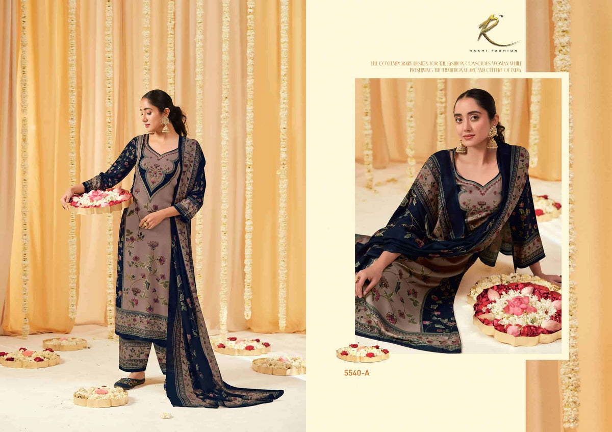 Rakhi Fashion Winter E Riwaaz Pure Premium Pashmina Dress Material