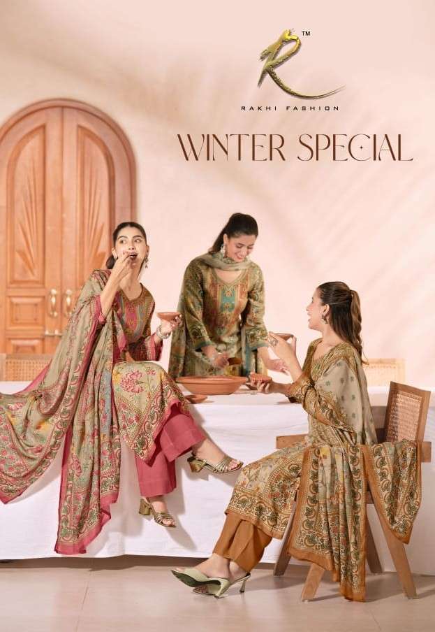 Rakhi Fashion Winter Special 5541 Pure Pashmina Digital Print Dress Material