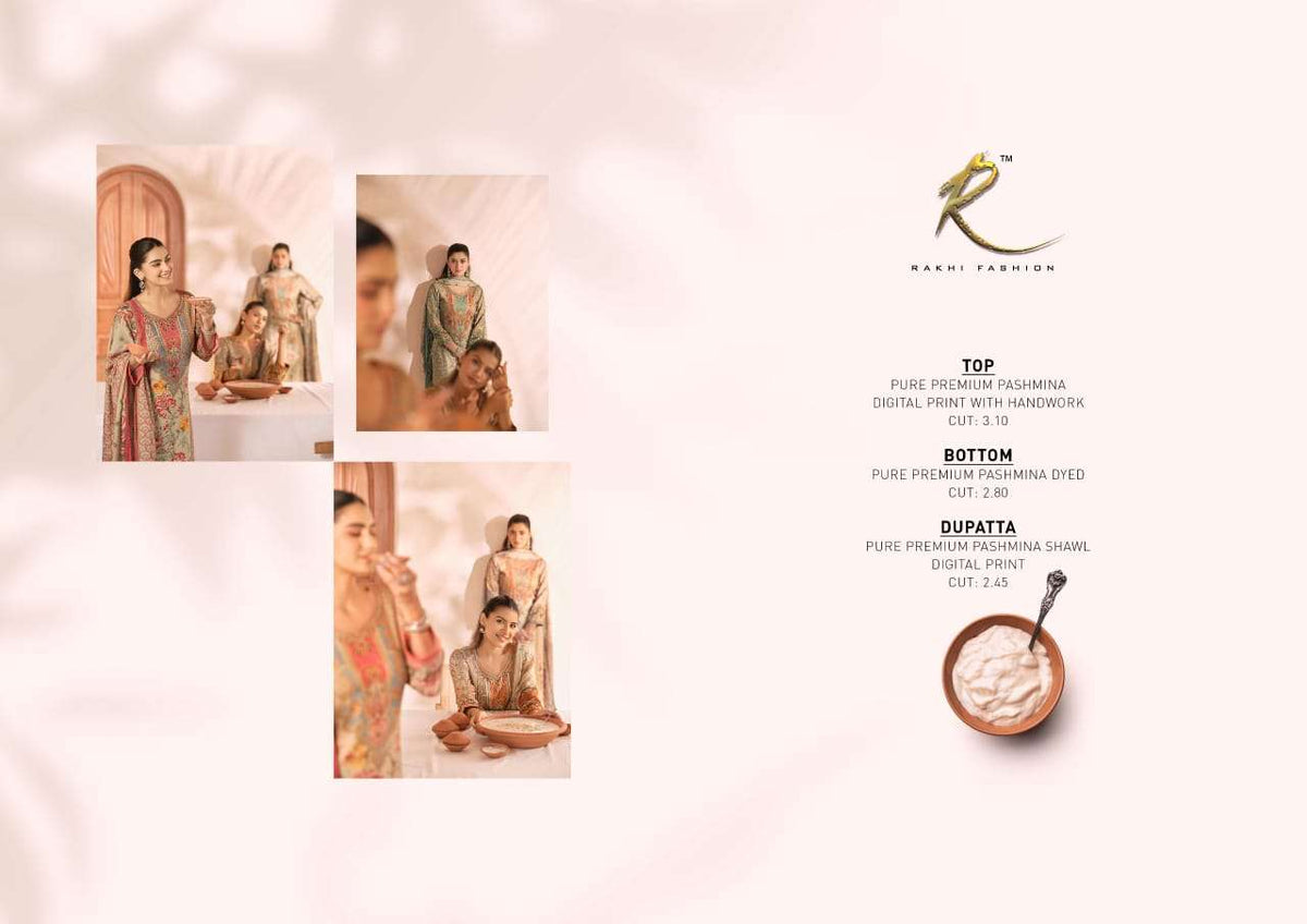 Rakhi Fashion Winter Special 5541 Pure Pashmina Digital Print Dress Material