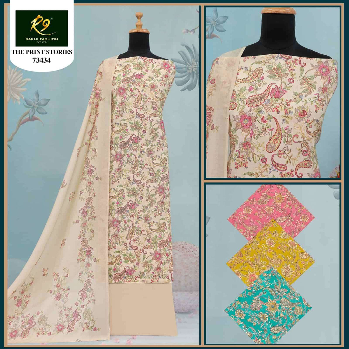 Rakhi Fashion The Print Stories 73434 Cotton Dress Material