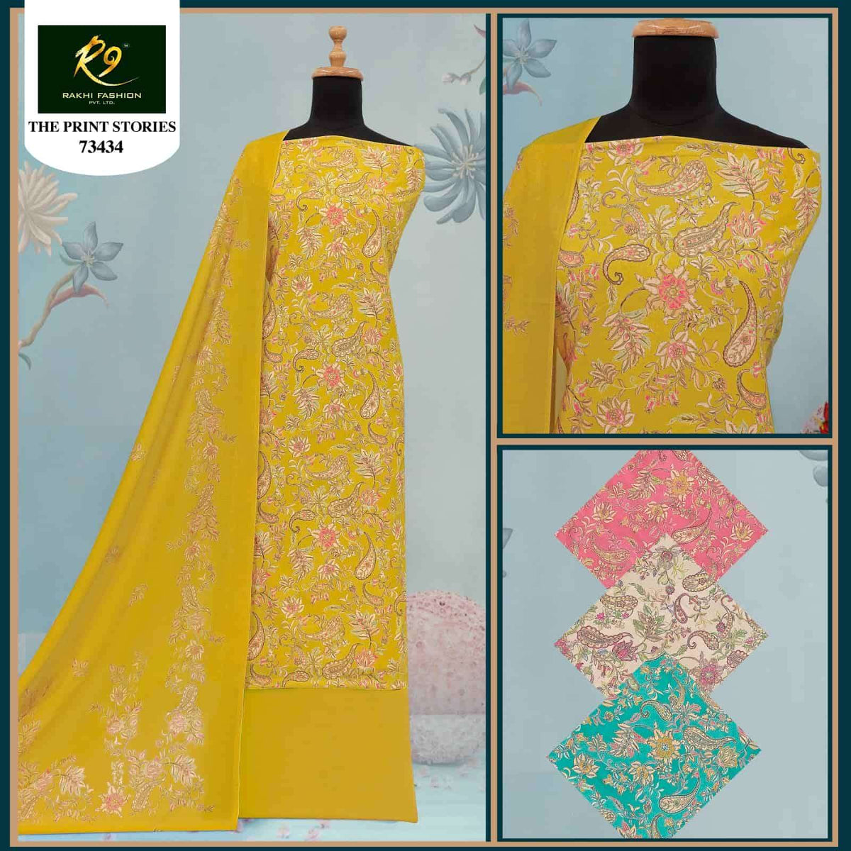 Rakhi Fashion The Print Stories 73434 Cotton Dress Material