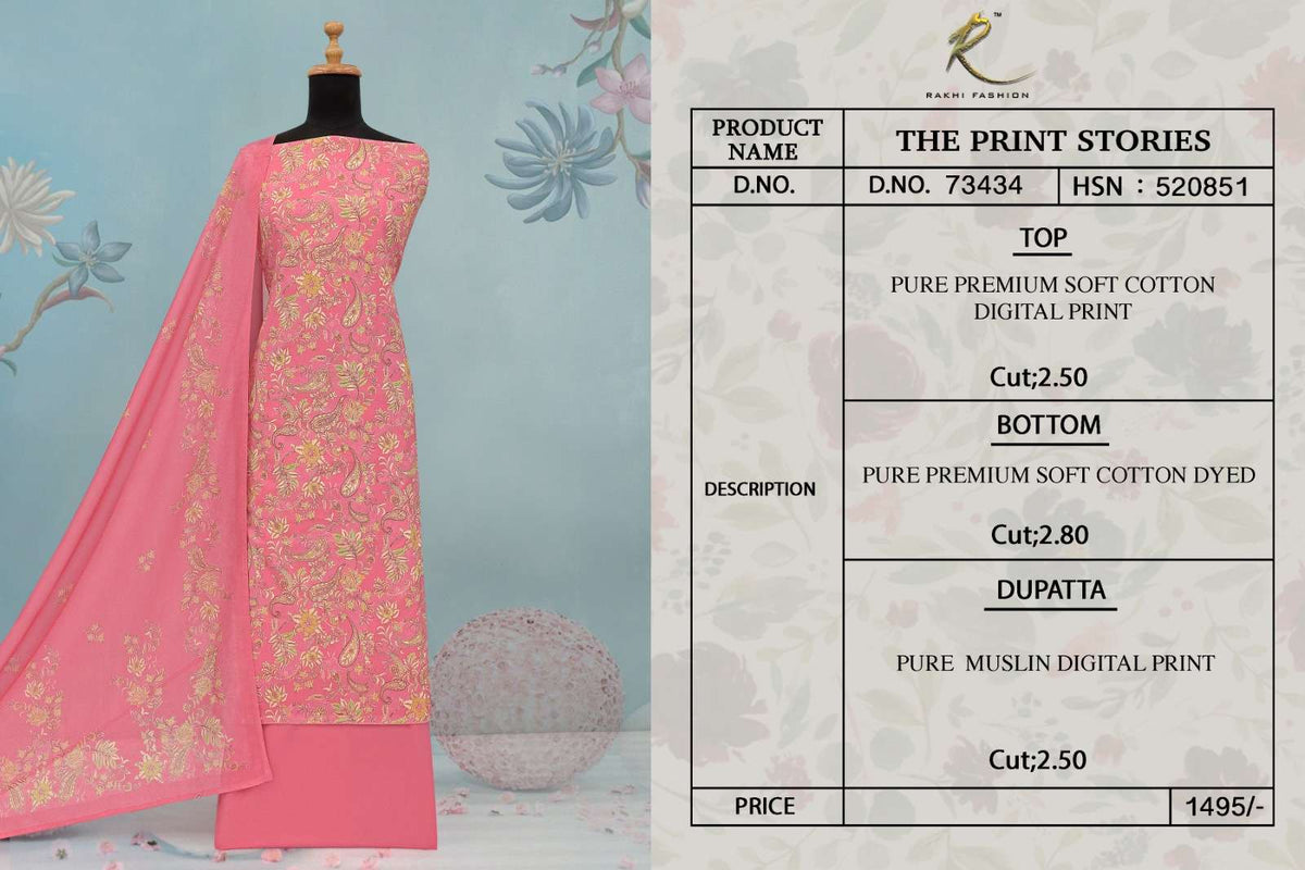 Rakhi Fashion The Print Stories 73434 Cotton Dress Material