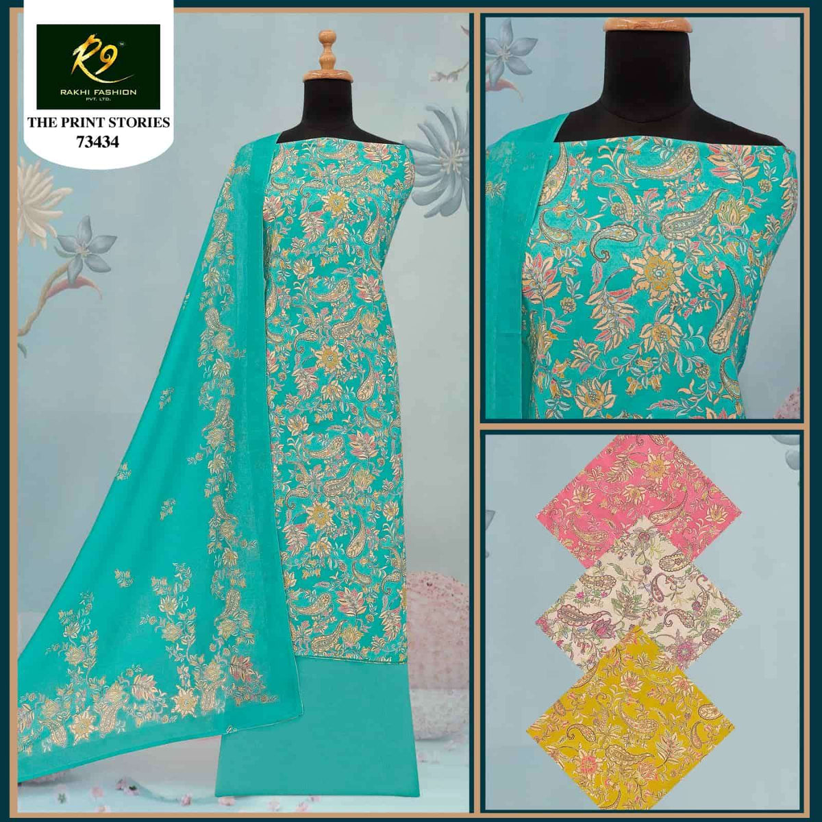 Rakhi Fashion The Print Stories 73434 Cotton Dress Material