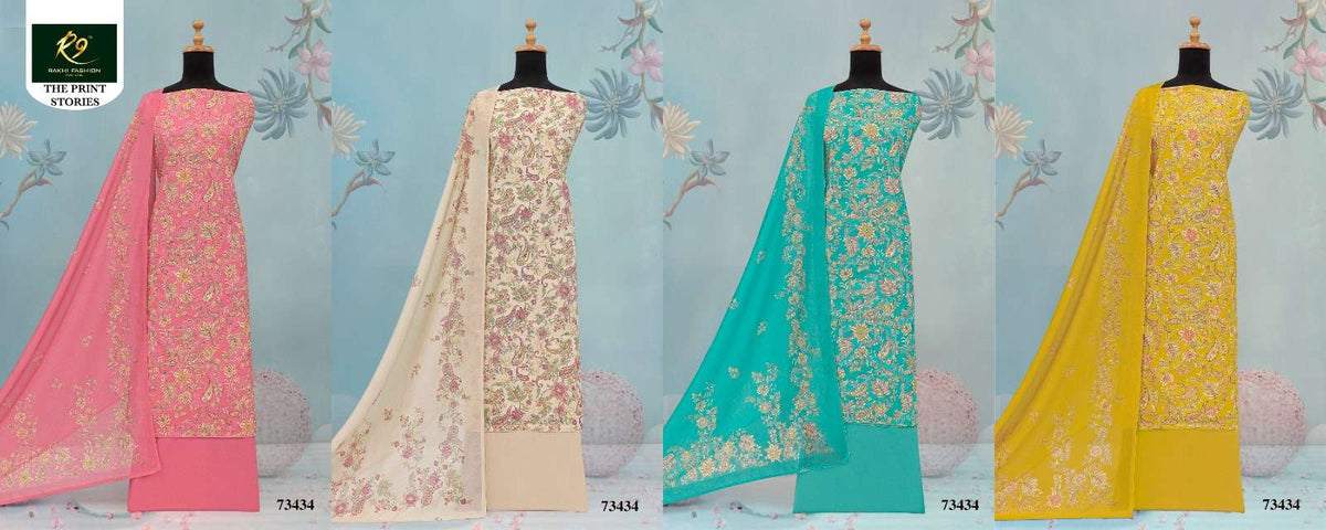 Rakhi Fashion The Print Stories 73434 Cotton Dress Material