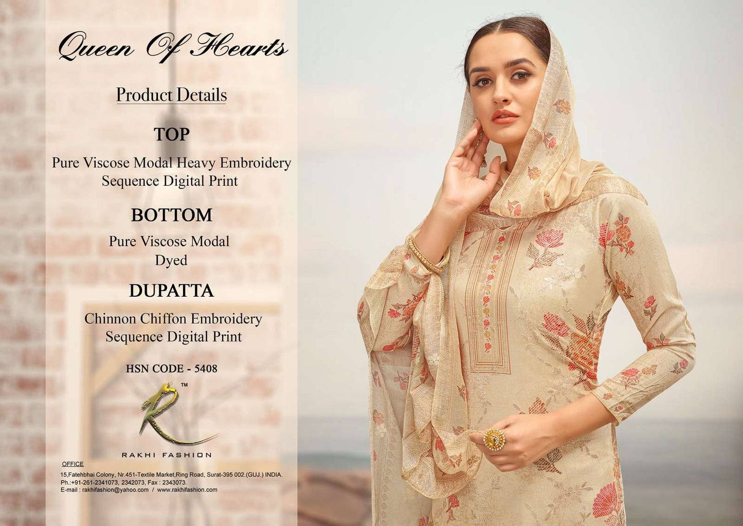 Rakhi Fashion Queen Of Hearts Modal Dress Material