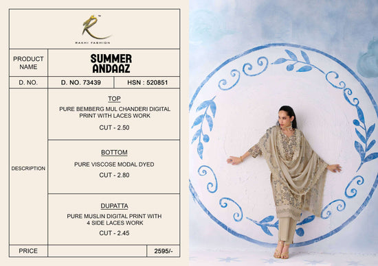 Rakhi Fashion Summer Andaaz 73439 Chanderi Dress Material