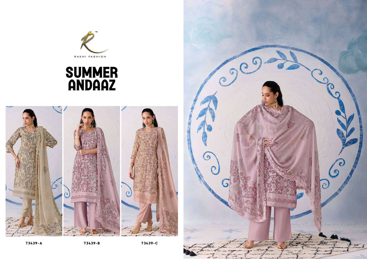 Rakhi Fashion Summer Andaaz 73439 Chanderi Dress Material