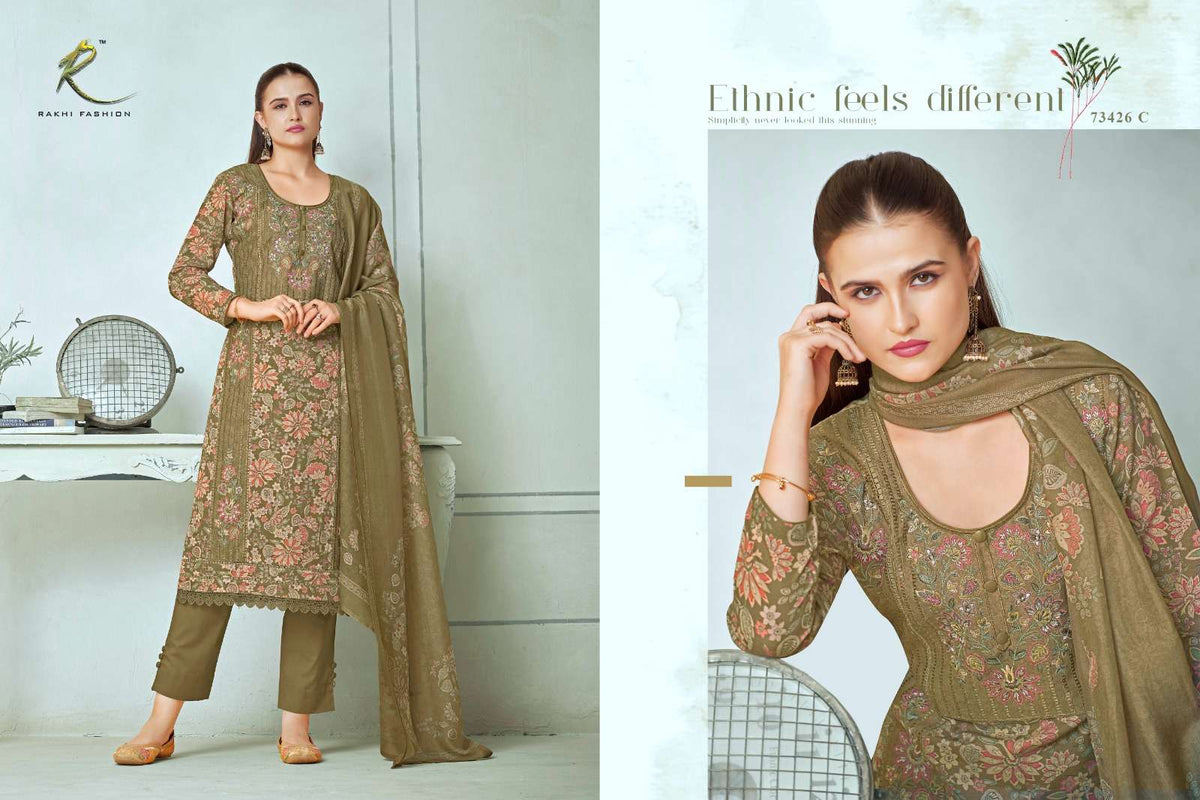 Rakhi Fashion Summer Carnival 73426 Linen Dress Material