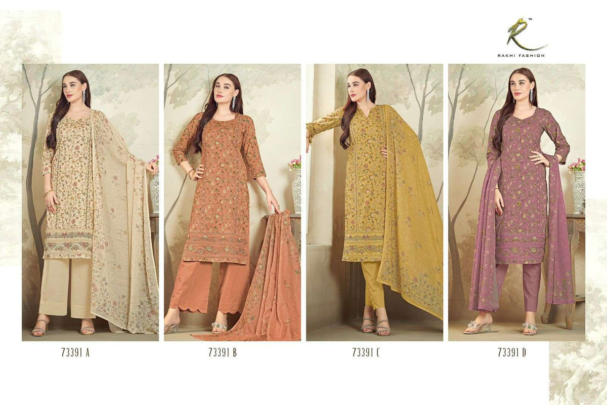 Rakhi Fashion Summer Petals 73391 Premium Cotton Dress Material