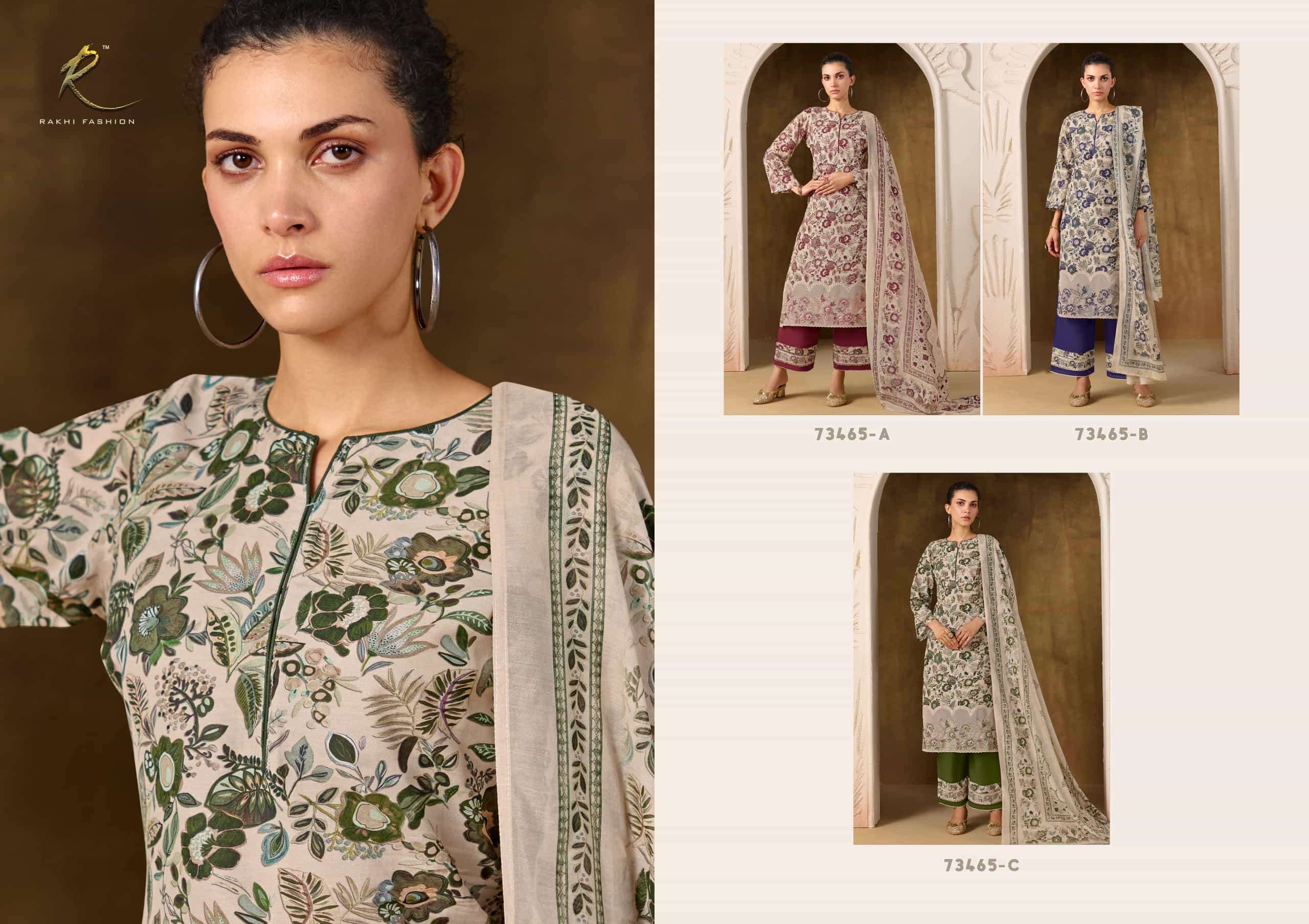 Rakhi Fashion Summer Shangrila 73465 Mal Chanderi Dress Material