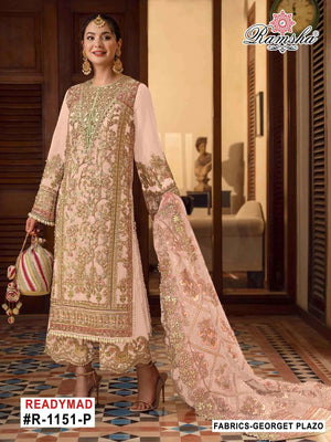 Ramsha R-1151 Nx Mnop Georgette Embroidered Pakistani Suit Set - Amrah Wholesale