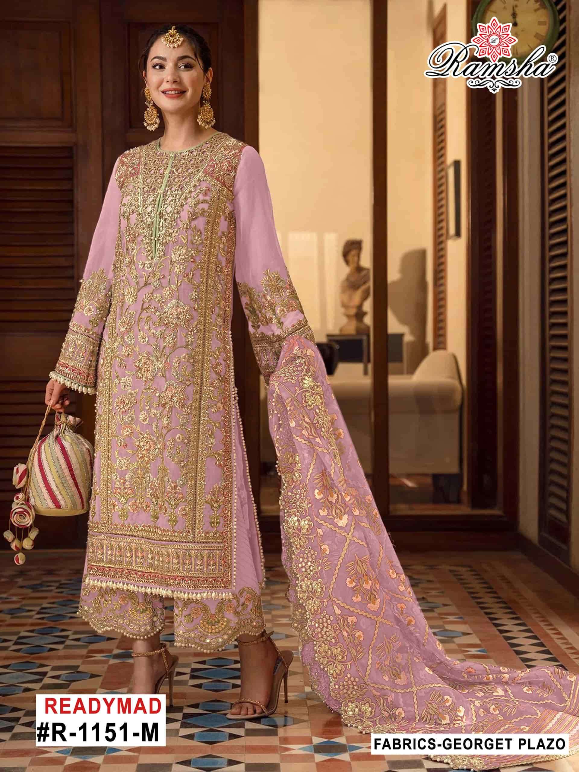 Ramsha R-1151 Nx Mnop Georgette Embroidered Pakistani Suit Set