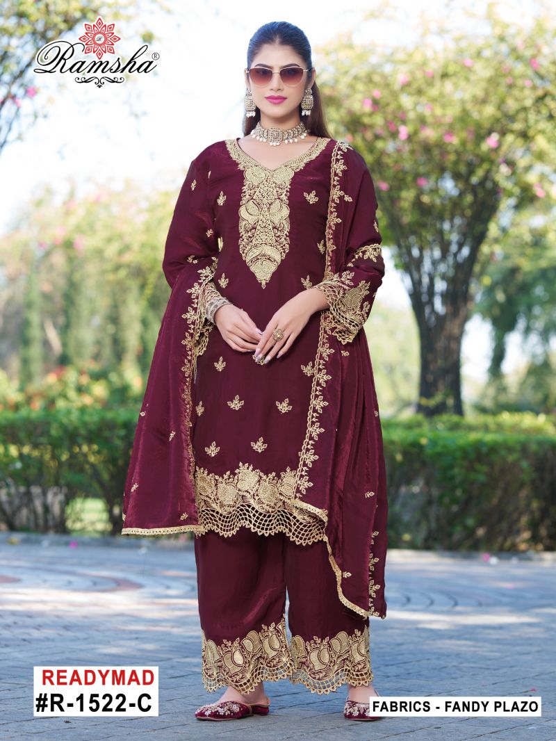 Ramsha R 1522 A To D Fandy Jari Work Salwar Kameez Set - Amrah Wholesale