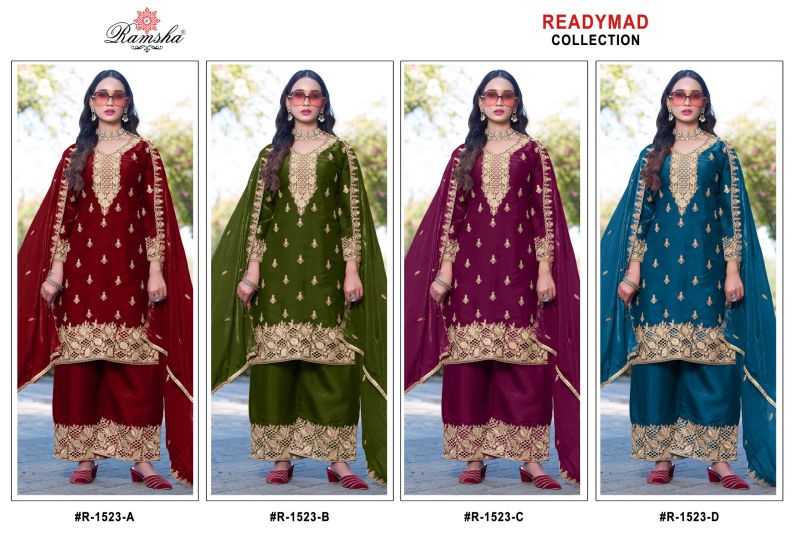 Ramsha R 1523 A To D Fandy Jari Work Salwar Kameez Set - Amrah Wholesale