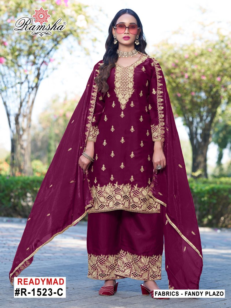 Ramsha R 1523 A To D Fandy Jari Work Salwar Kameez Set - Amrah Wholesale