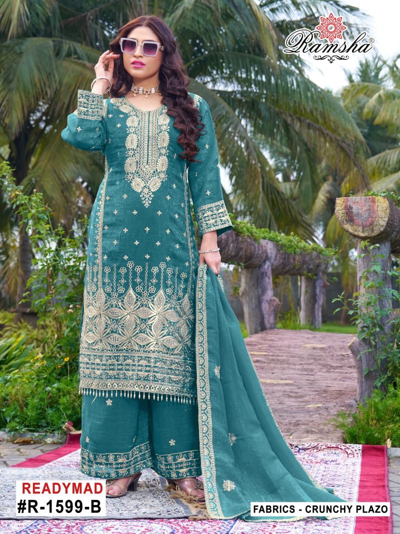 Ramsha R 1599 A To D Crunchy Pakistani Suit Set