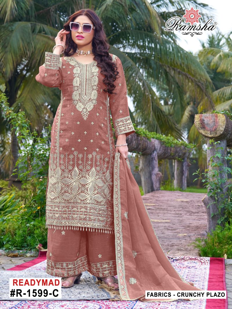 Ramsha R 1599 A To D Crunchy Pakistani Suit Set