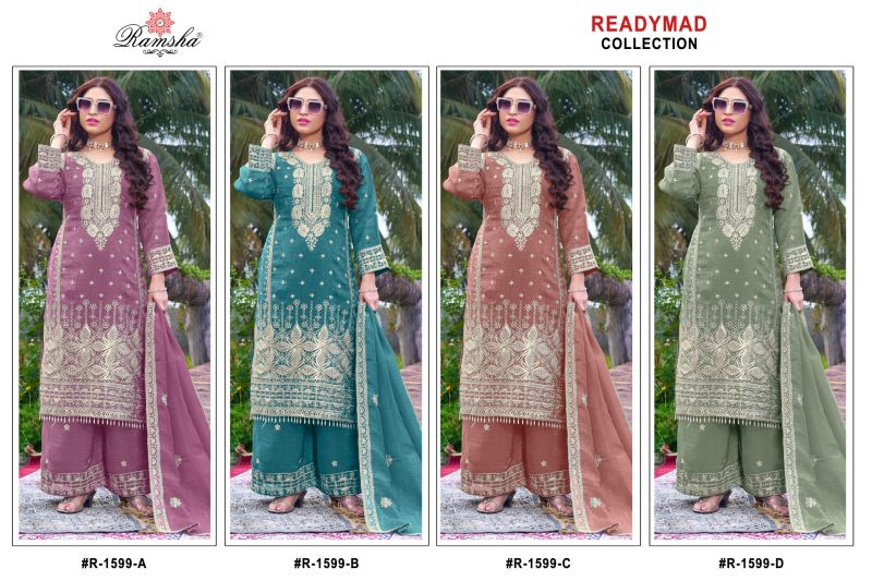 Ramsha R 1599 A To D Crunchy Pakistani Suit Set