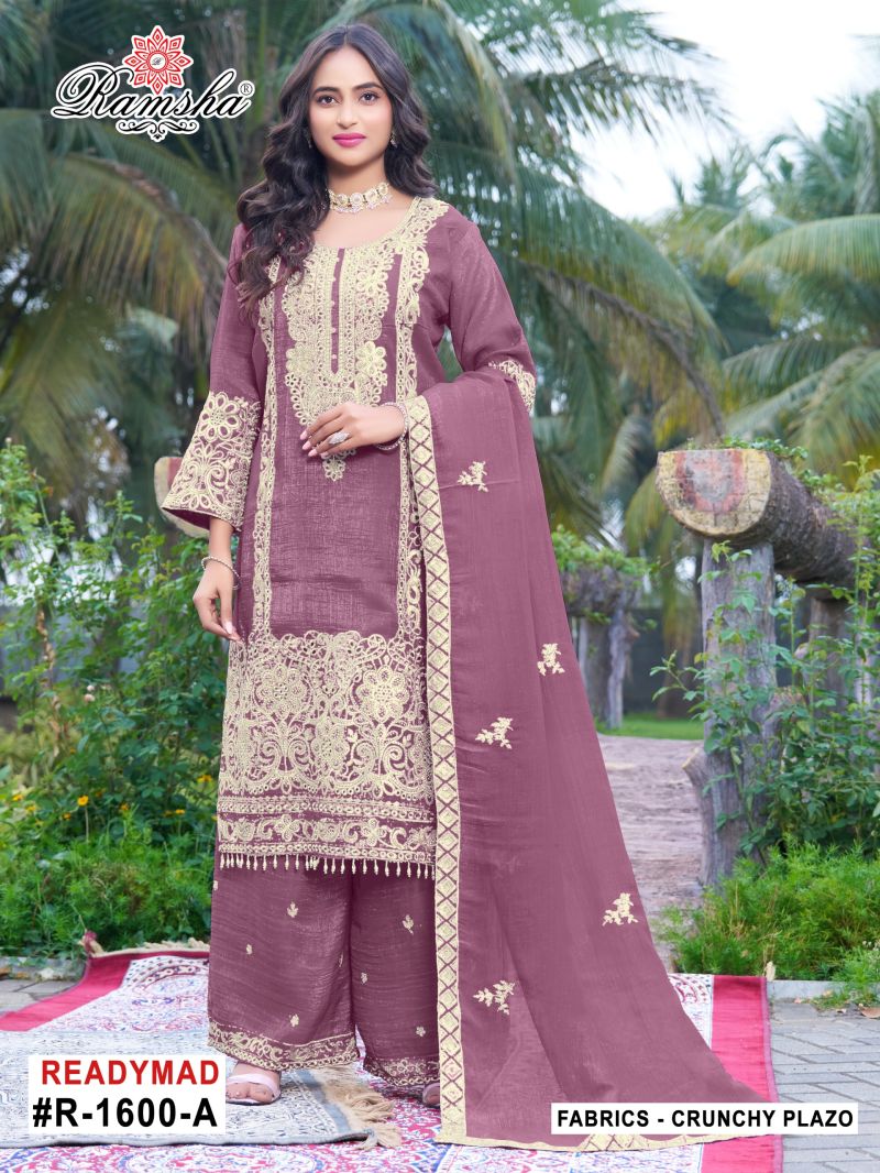 Ramsha R 1600 A To D Crunchy Pakistani Suit Set