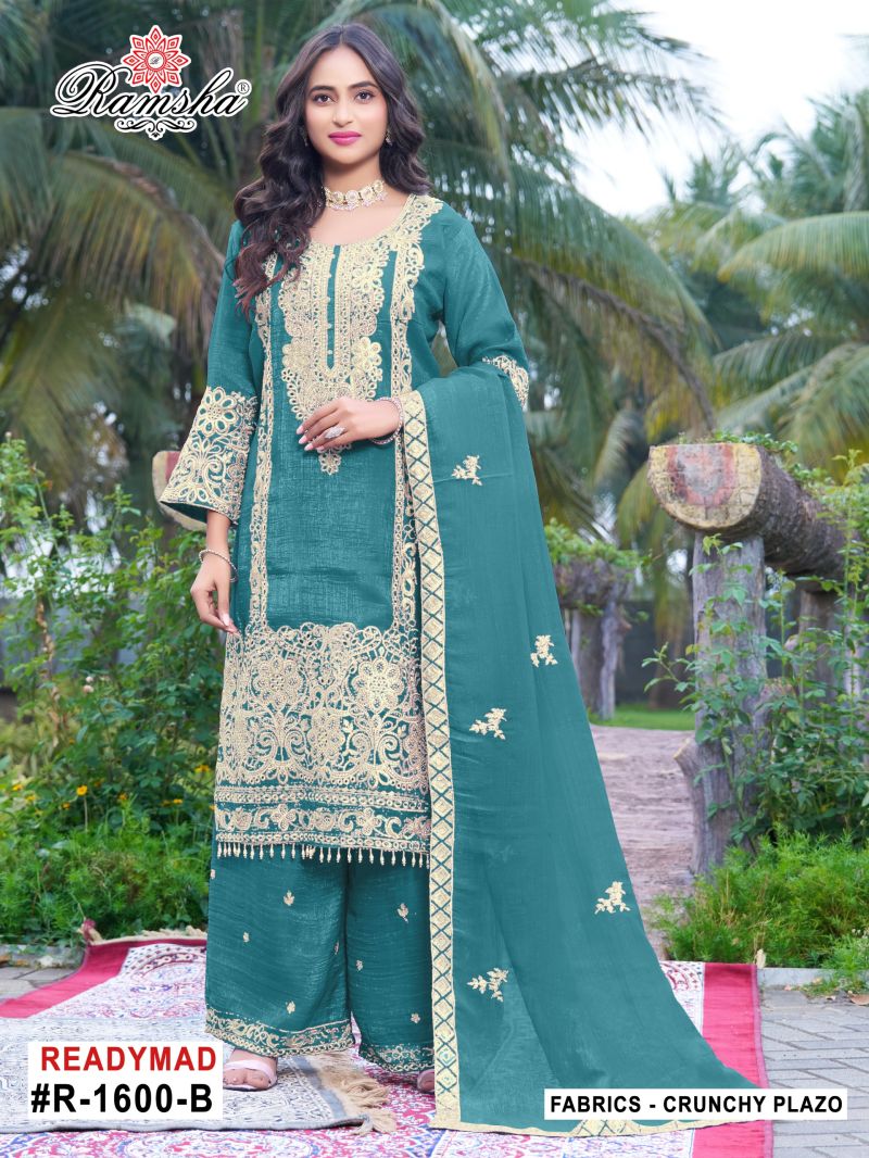 Ramsha R 1600 A To D Crunchy Pakistani Suit Set