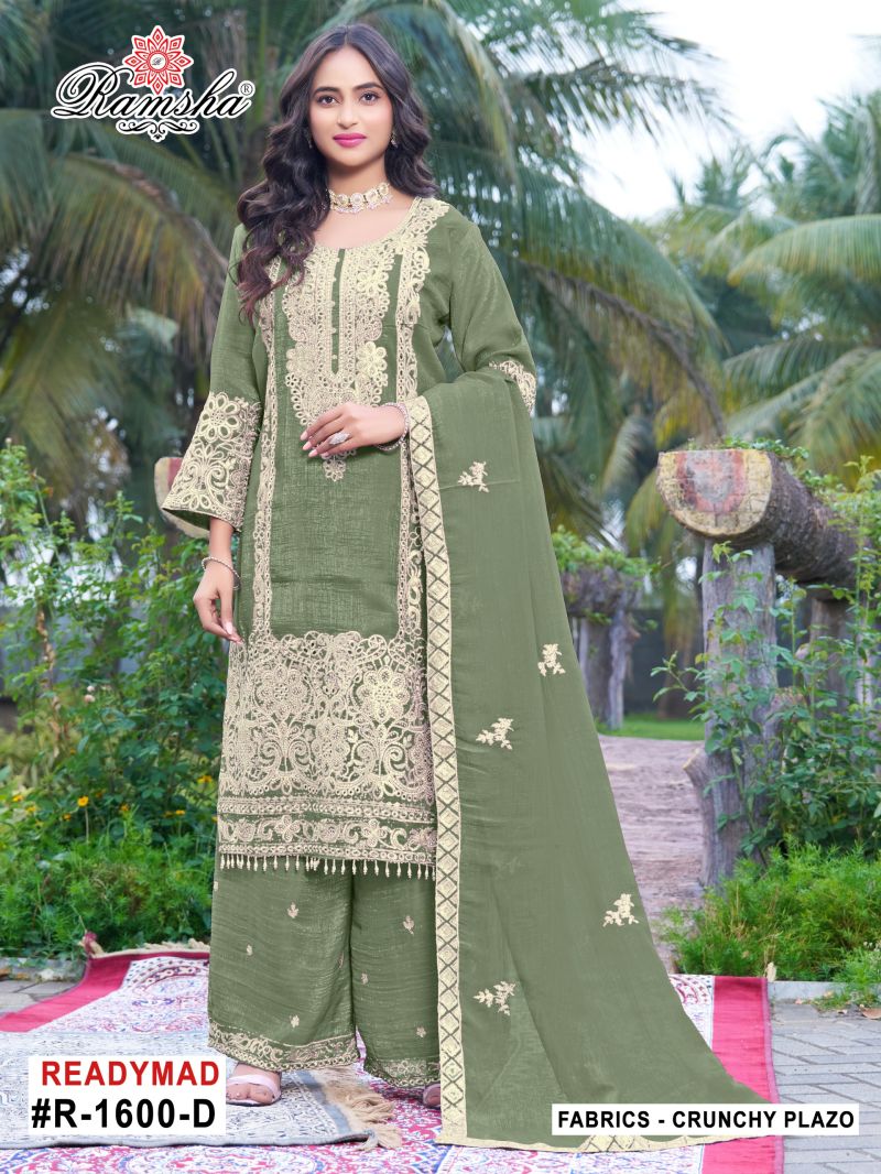 Ramsha R 1600 A To D Crunchy Pakistani Suit Set