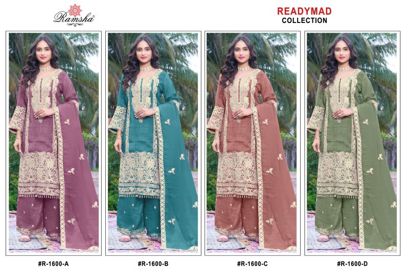 Ramsha R 1600 A To D Crunchy Pakistani Suit Set