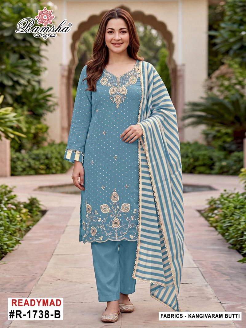 Ramsha R 1738 A To D Kanjivaram Silk Dress Material